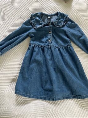 Cat & Jack Light Blue Embroidered Denim Dress